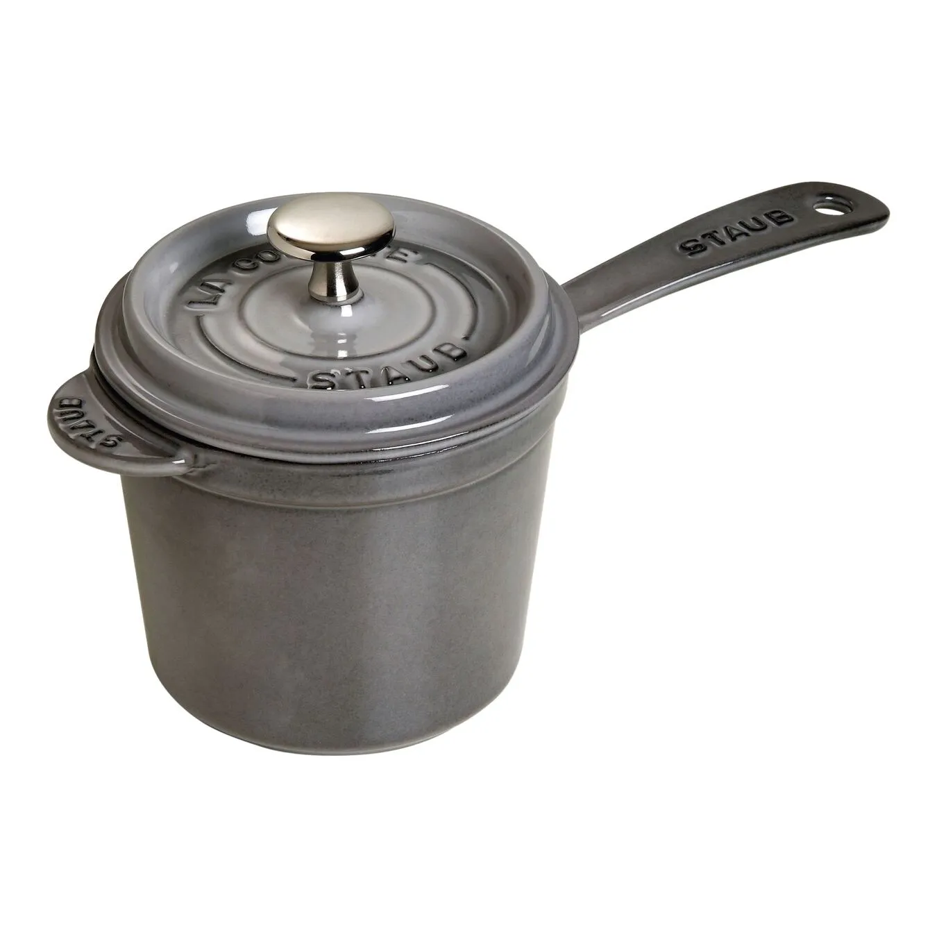 Staub Stieltopf 14 Cm, Gusseisen, Graphit-Grau 1 Staub Stieltopf 14 Cm, Gusseisen, Graphit-Grau
