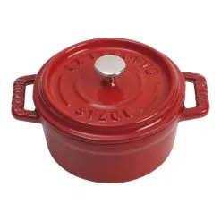 Staub Mini Cocotte 10 Cm, Rund, Kirsch-Rot, Gusseisen