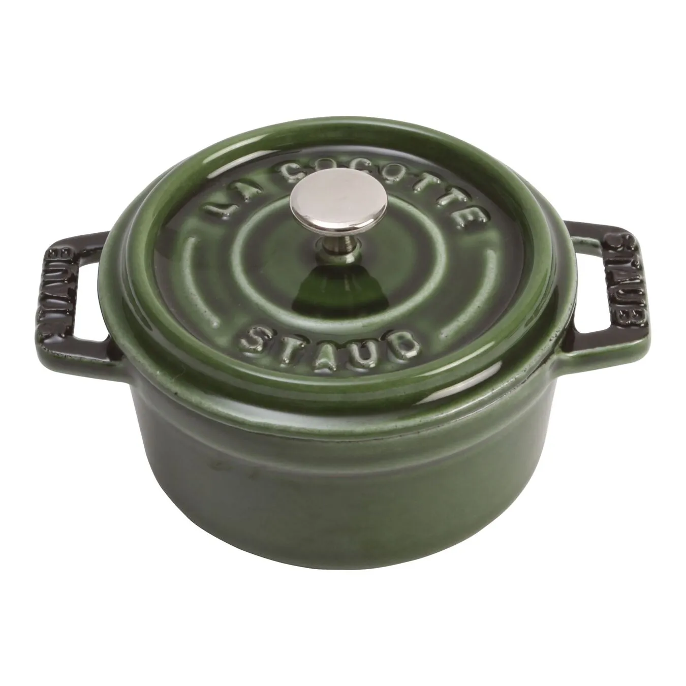 Staub Mini Cocotte 10 Cm, Rund, Basilikum-Grün, Gusseisen 1 Staub Mini Cocotte 10 Cm, Rund, Basilikum-Grün, Gusseisen