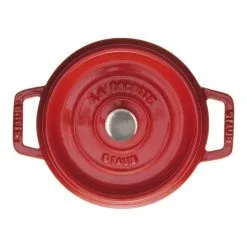 Staub Cocotte 18 Cm, Rund, Kirsch-Rot, Gusseisen