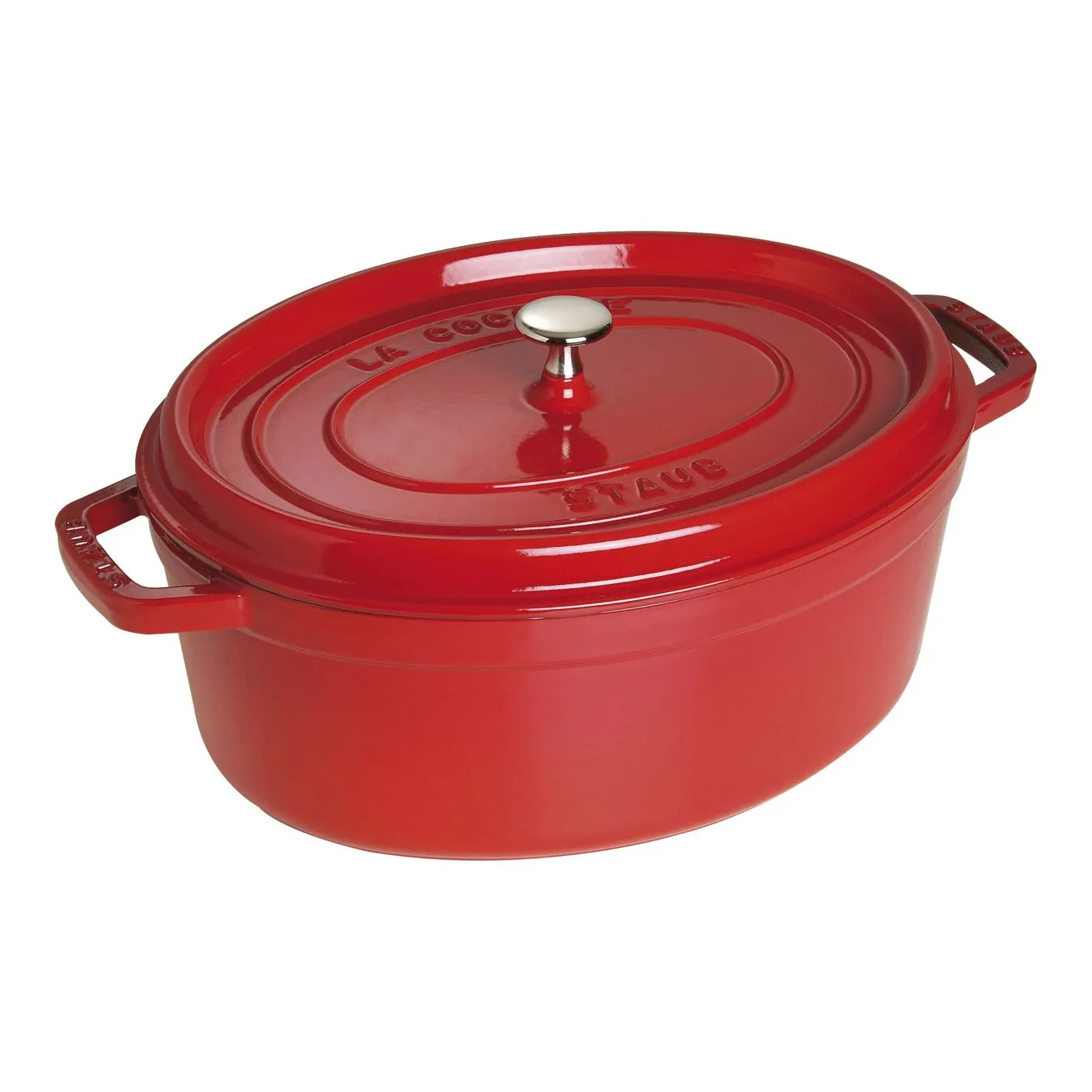 Staub Cocotte 27 Cm, Oval, Kirsch-Rot, Gusseisen 1 Staub Cocotte 27 Cm, Oval, Kirsch-Rot, Gusseisen