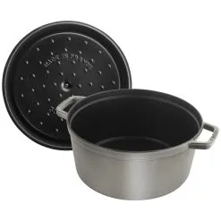 Staub Cocotte 30 Cm, Rund, Graphit-Grau, Gusseisen -Messer Verkaufsgeschäft 40509 862 0 000000883