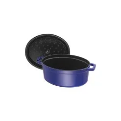 Staub Cocotte 33 Cm, Oval, Dunkelblau, Gusseisen -Messer Verkaufsgeschäft 40510 288 0 5