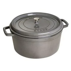 Staub Cocotte 34 Cm, Rund, Graphit-Grau, Gusseisen