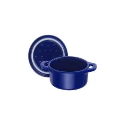 Staub Mini Cocotte 10 Cm, Rund, Dunkelblau, Keramik -Messer Verkaufsgeschäft 40510 786 0 6