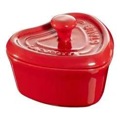 Staub Mini Cocotte 9 Cm, Herz, Kirsch-Rot, Keramik