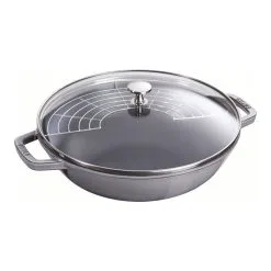 Staub Wok Mit Glasdeckel 30 Cm, Gusseisen