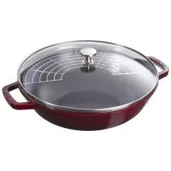 Staub Wok Mit Glasdeckel 30 Cm, Gusseisen