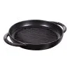 Staub Pure Grill 23 Cm, Rund, Schwarz, Gusseisen