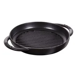 Staub Pure Grill 23 Cm, Rund, Schwarz, Gusseisen