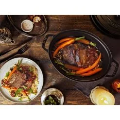 Staub Cocotte 33 Cm, Oval, Schwarz, Gusseisen -Messer Verkaufsgeschäft 424423885