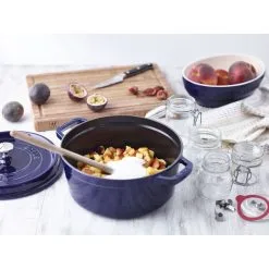 Staub Cocotte 26 Cm, Rund, Dunkelblau, Gusseisen -Messer Verkaufsgeschäft 750036210